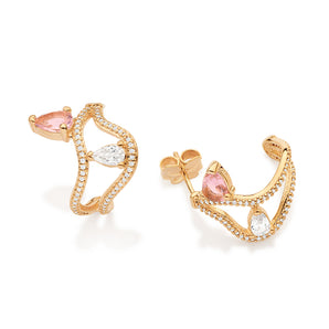 GOLD PINKALICIOUS HOOP EARRINGS
