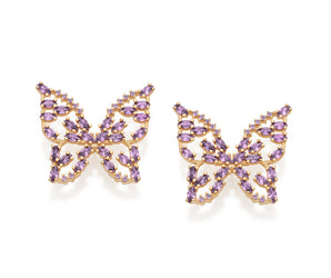 GOLD THE HISTORY OF PURPLE BUTTERFLY MAXI EARRINGS
