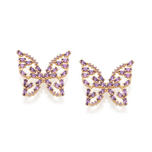 GOLD THE HISTORY OF PURPLE BUTTERFLY MAXI EARRINGS