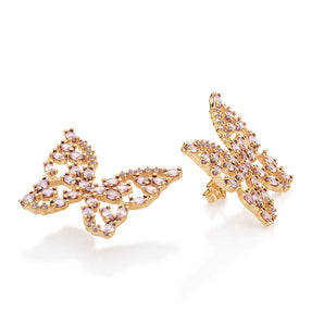 GOLD THE HISTORY OF PURPLE BUTTERFLY MAXI EARRINGS