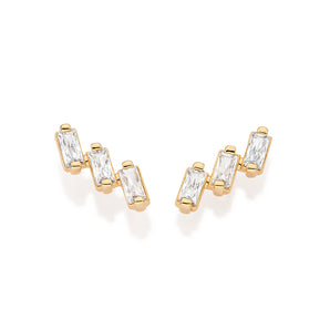GOLD TIMELINE STUD EARRINGS