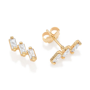 GOLD TIMELINE STUD EARRINGS
