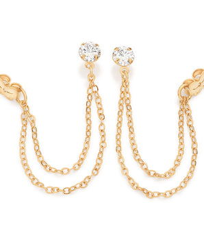 GOLD MYKONOS CHAIN EARRINGS