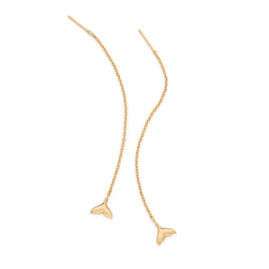 GOLD WHALE TAIL CHAIN EARRINGS