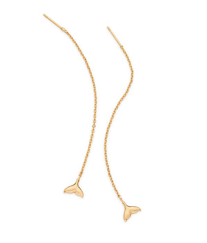 GOLD WHALE TAIL CHAIN EARRINGS