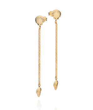 GOLD COSTA SEASHELL CHAIN EARRINGS