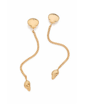 GOLD COSTA SEASHELL CHAIN EARRINGS