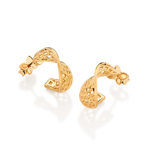 GOLD FOREVER EMBRACE TWISTED HOOP EARRINGS