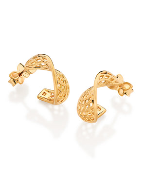 GOLD FOREVER EMBRACE TWISTED HOOP EARRINGS