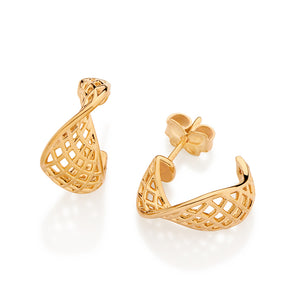 GOLD FOREVER EMBRACE TWISTED HOOP EARRINGS