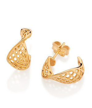 GOLD FOREVER EMBRACE TWISTED HOOP EARRINGS