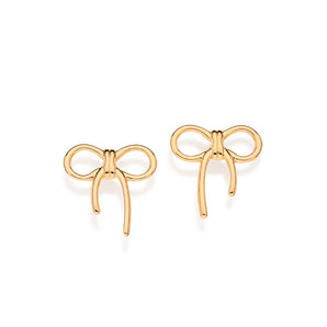 GOLD BOW STUD EARRINGS