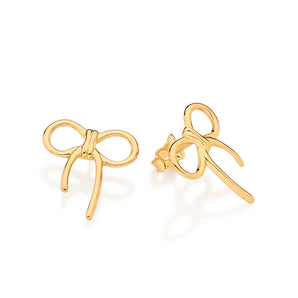GOLD BOW STUD EARRINGS