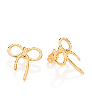 GOLD BOW STUD EARRINGS