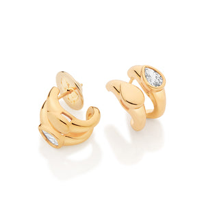 GOLD BOND OF LOVE DOUBLE HUGGIE EARRINGS