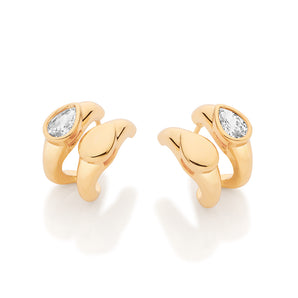 GOLD BOND OF LOVE DOUBLE HUGGIE EARRINGS