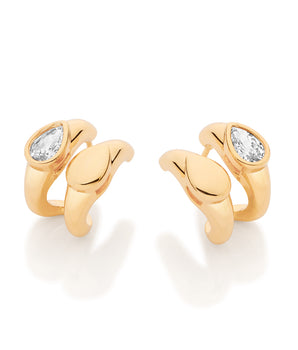 GOLD BOND OF LOVE DOUBLE HUGGIE EARRINGS