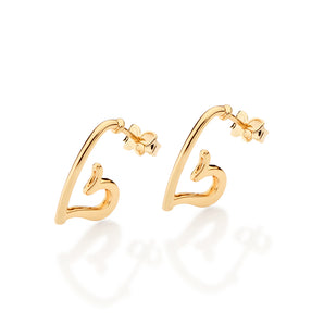 GOLD HEART'S DESIRE HOOP EARRINGS