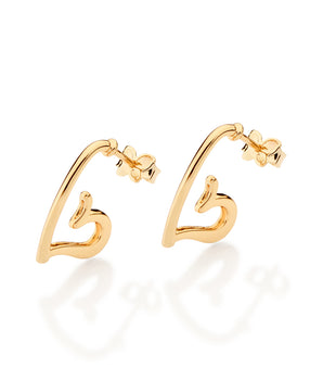 GOLD HEART'S DESIRE HOOP EARRINGS