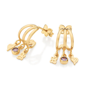 GOLD WRITTEN IN THE STARS TRIPLE HUGGIE EARRINGS