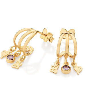 GOLD WRITTEN IN THE STARS TRIPLE HUGGIE EARRINGS