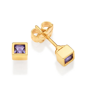 GOLD FOREVER SHINE STUF EARRINGS IN PURPLE