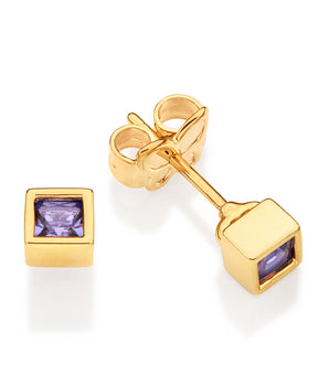 GOLD FOREVER SHINE STUF EARRINGS IN PURPLE