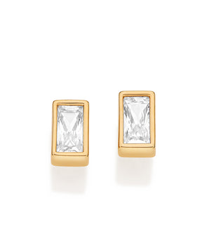 GOLD MODERN DEVOTION STUD EARRINGS