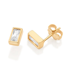 GOLD MODERN DEVOTION STUD EARRINGS