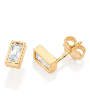 GOLD MODERN DEVOTION STUD EARRINGS