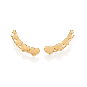 GOLD TEN HEARTS EAR CUFF