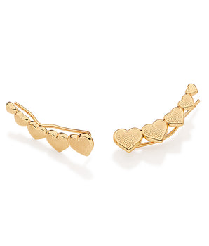 GOLD TEN HEARTS EAR CUFF