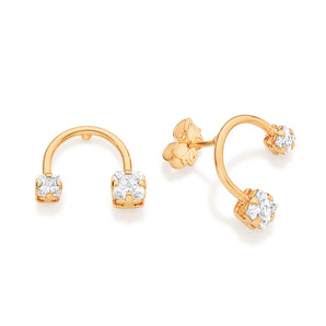 GOLD VERSE CURVED WIRE EARRINGS