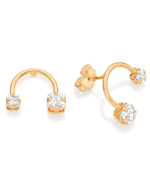GOLD VERSE CURVED WIRE EARRINGS