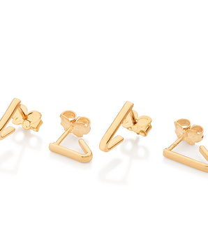 GOLD LOVE LINES TRIANGLE EARRINGS KIT