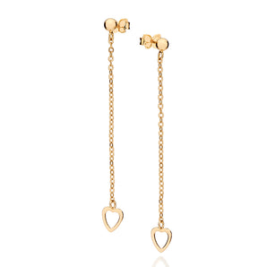 GOLD LOVE LETTER CHAIN EARRINGS