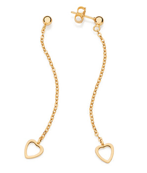 GOLD LOVE LETTER CHAIN EARRINGS