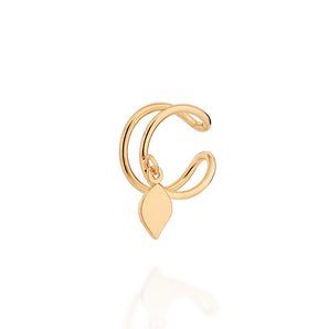 GOLD POETIC LEAF DOUBLE EAR CUFF