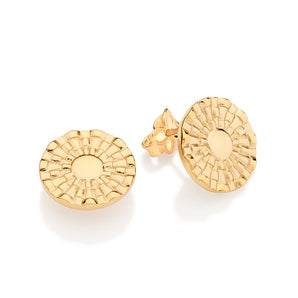 GOLD TRAMAS BUTTON EARRINGS