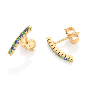 GOLD COLORS OF BRAZIL BAR EARRINGS