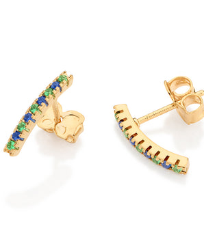 GOLD COLORS OF BRAZIL BAR EARRINGS