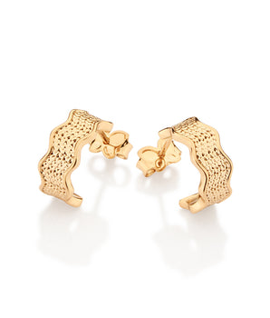 GOLD RICKRACK HUGGIE EARRINGS