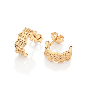 GOLD RICKRACK HUGGIE EARRINGS