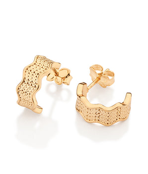 GOLD RICKRACK HUGGIE EARRINGS