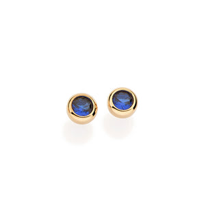 GOLD ROYAL BLUE STUD EARRINGS