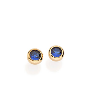 GOLD ROYAL BLUE STUD EARRINGS