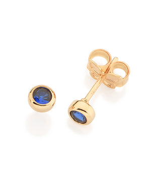 GOLD ROYAL BLUE STUD EARRINGS