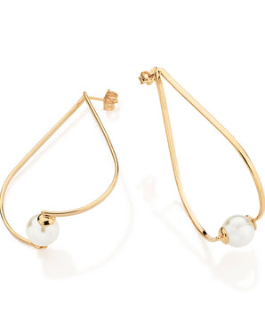 GOLD AZURE GRANDE PEARL DROP EARRINGS
