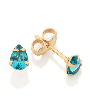 GOLD AZURE DEW STUD EARRINGS