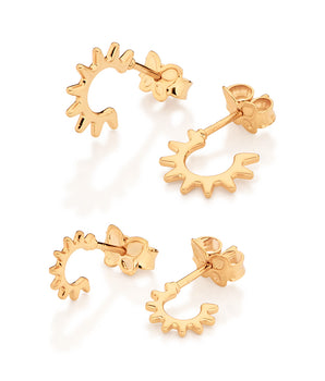 GOLD SUNRISE HUGGIE EARRINGS SET